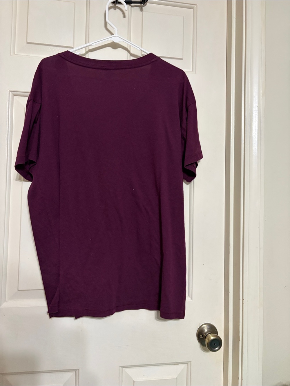 PINK Victoria's Secret Deep Plum V-Neck Graphic Tee - Picture 3 of 3